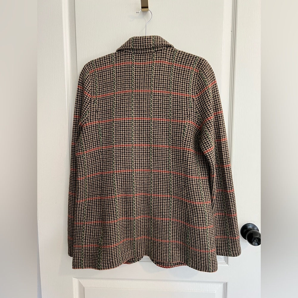 Lauren Ralph Lauren Plaid Houndstooth Blazer Tan Black Size L - Picture 3 of 11
